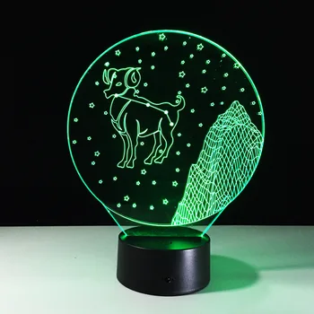 

Valentine's Day gift Aries Acrylic visual lights touch colorful 3D lights led stereo lights 7 color night light