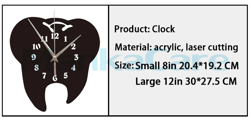Зуб дизайн часы зубы стоматология настенные часы Лазерная резка декоративные стоматологическая клиника офисное украшение уход за зубами подарок