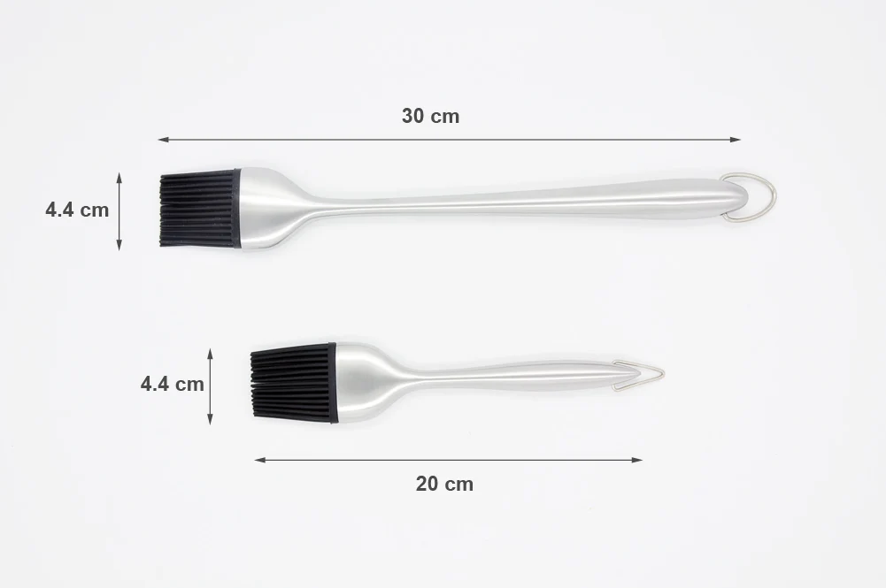 2 шт./компл. сверхмощная ручка из нержавеющей стали BBQ масляная распекающая щетка с силиконовой щетиной Инструменты для барбекю