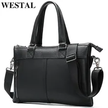 WESTAL, деловая мужская сумка Briecase, натуральная кожа, сумки для ноутбука, для документов, мужская сумка-мессенджер, сумка-портфель для мужчин