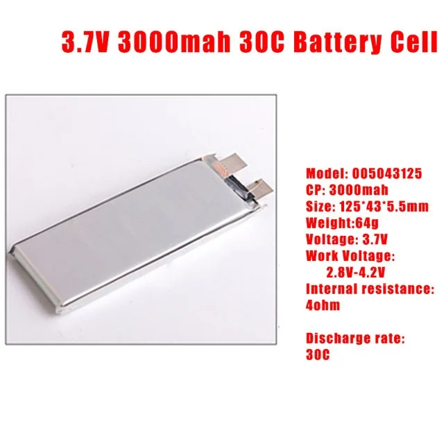 

GTFDR 3.7V 3000mah 30C max60C Repacement rechargeable lipo battery Helicopter Airplane drone 2S 3S 4S 6S Battery cell