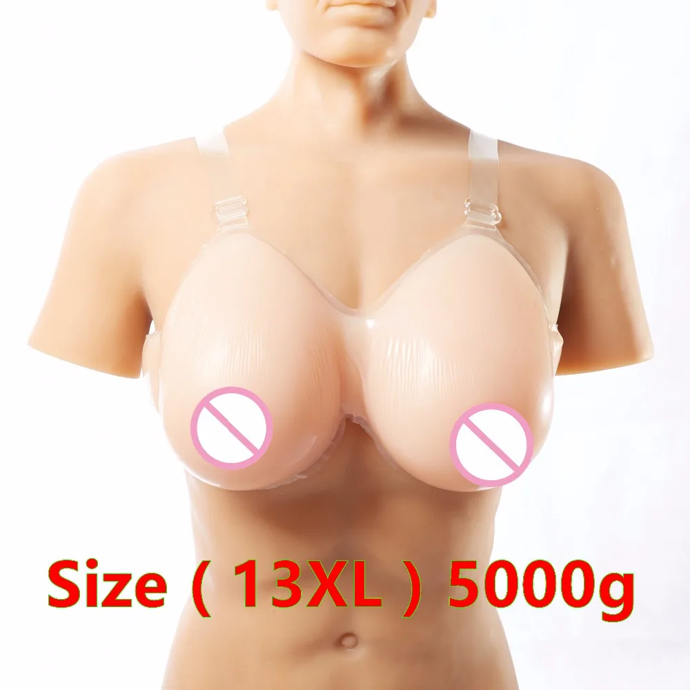 

K Cup 5000g/pair False breast Artificial Fake boobs realistic silicone breast forms crossdres new Strap-On Silicon Breast Form