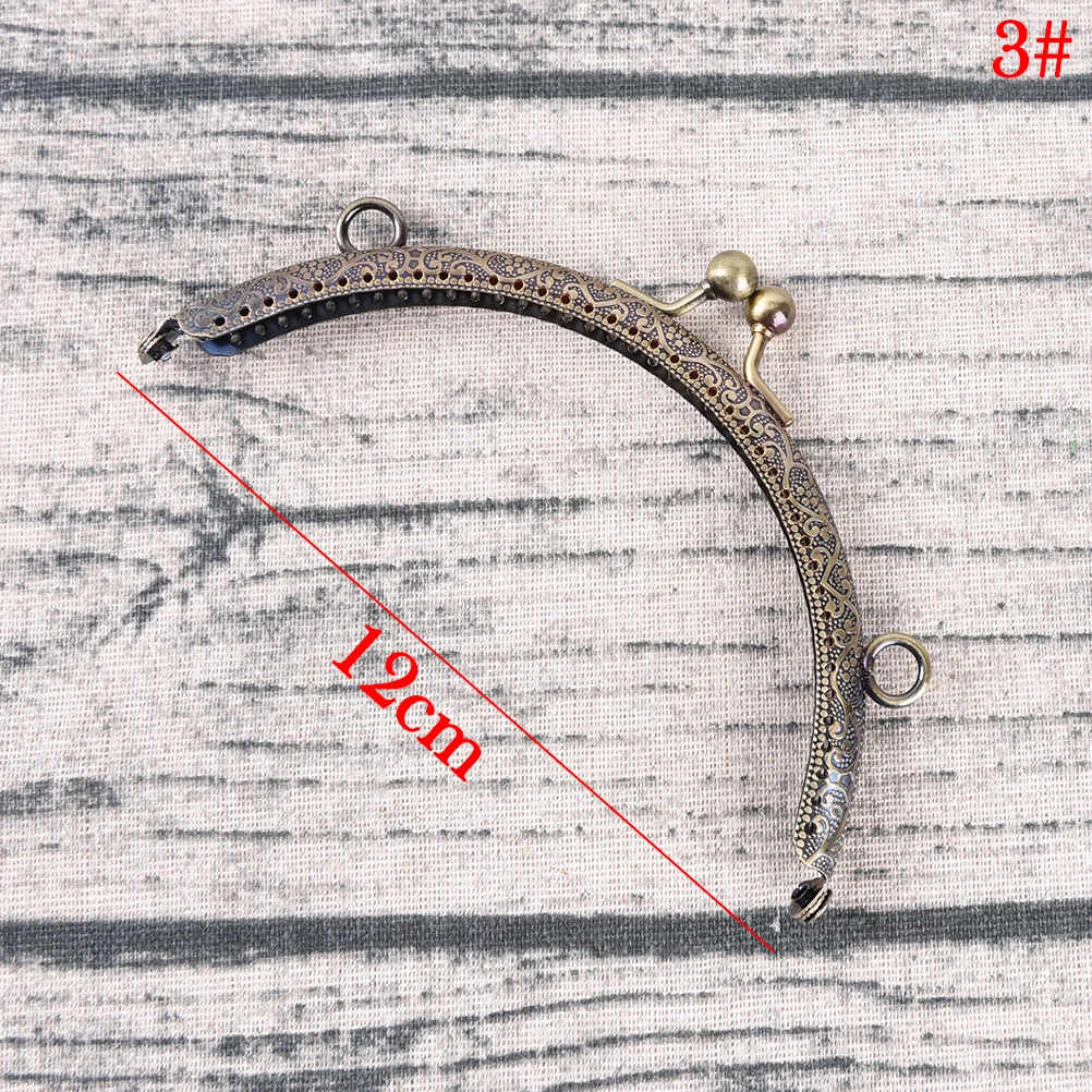7Sizes DIY Craft bag making Wallet Clip Antique Brass Metal Purse Frame ring kiss clasp Handle for Bag