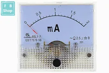 1PCS 85L1-mA 2mA 3mA 5mA 10mA 15mA 20mA 30mA 50mA 75mA AC Reservatório de Plástico Branco Analógico Painel Meter AMP Amperímetro