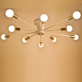 

Vintage Ceiling Lights 10 Heads living rom Lamp E27 bulb Creative Retro Lamparas De Techo Cafe Bar Luminaria Led Home Lighting