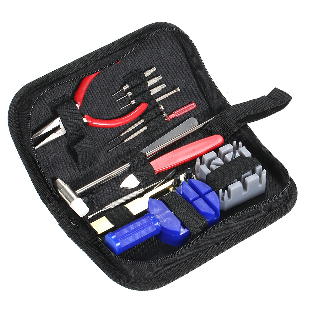 

16Pcs Watch Repair Kit Professional Complete Tool Set Watch Band Pin Link Spring Bar Remover Case Back Opener tools kits sets