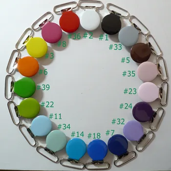 

190pcs 1'' 25mm 19 Colors Assorted Enamel Round Shape Suspender Clips