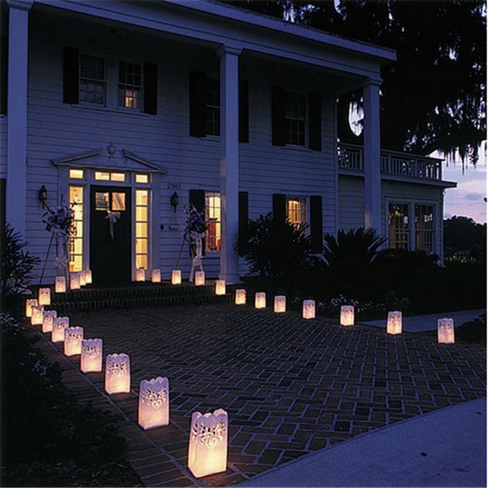 Us 8 16 5 Off 10pcs Lot Heart To Candle Bag Ant Paper Bags Flame Lantern For Bbq Valentine Day Wedding Party Home Outdoor Decor In