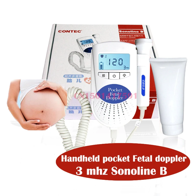 Fetal doppler,Backlight LCD,3mhz,gel,Baby heart Monitor,FDA,babteries,USA ship
