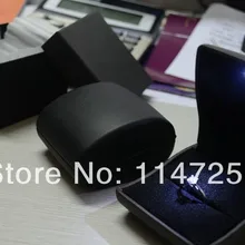 50 шт. черный PU кожаный ювелирный светодиодный осветительный ящик для создания романтического предложения, светодиодные лампы подарочные коробки для колец для девочек