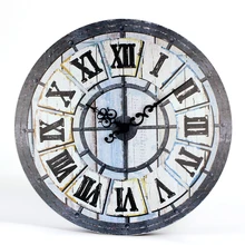 Reloj Retro de pared de estudio, sala de estar Vintage para reloj de pared de estilo europeo, reloj minimalista de dormitorio silencioso creativo con reloj de Número Romano