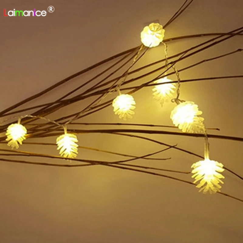 

AA Battery Operated 1M 2M 3M 5M 10M Pinecone LED String fairy light for Outdoor Indoor Xmas Holiday Wedding Party Decoration