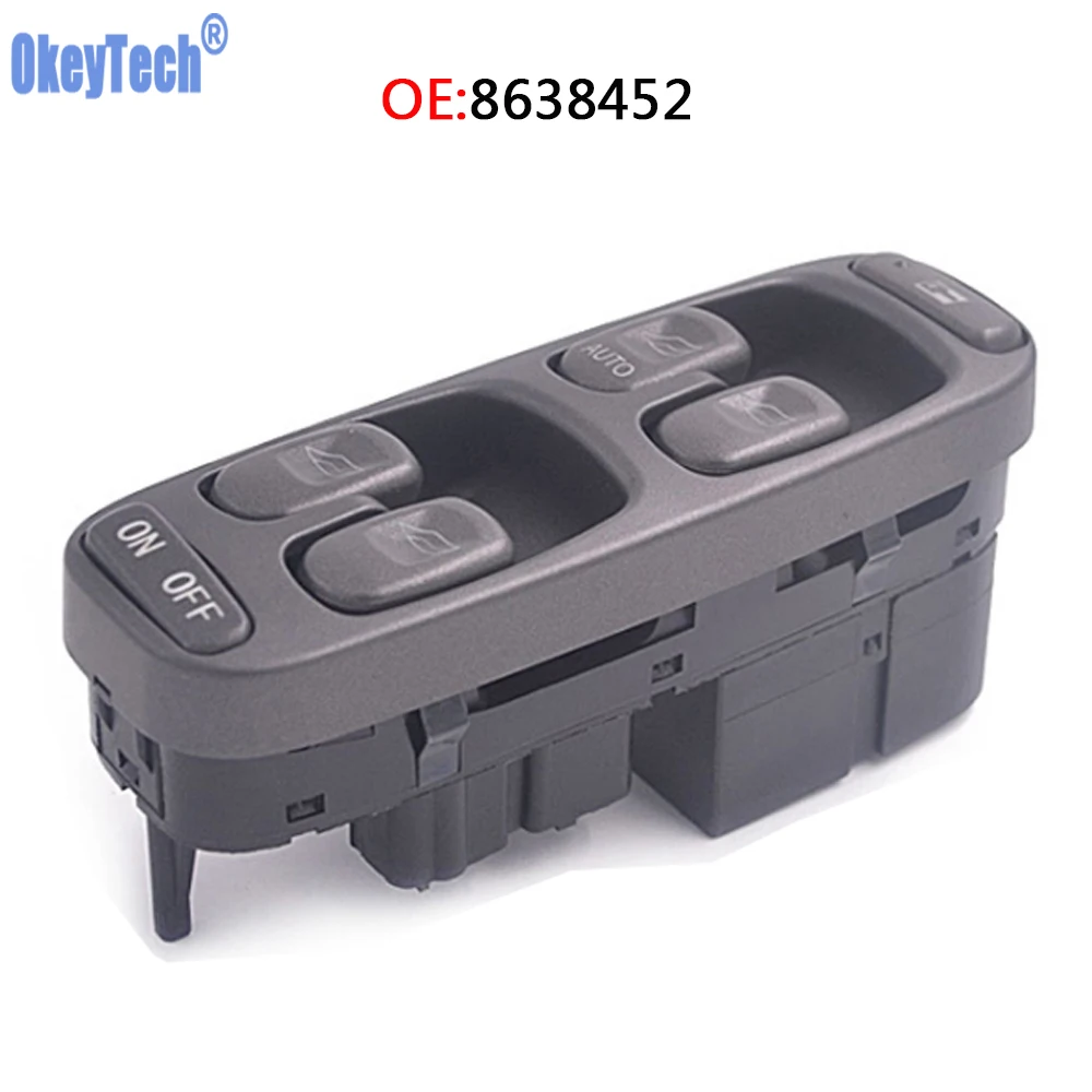 

OkeyTech 8638452 NEW Front Left Driver Side Power Master Window Switch For Volvo V70 S70 XC70 1998-2000 Car Accessories