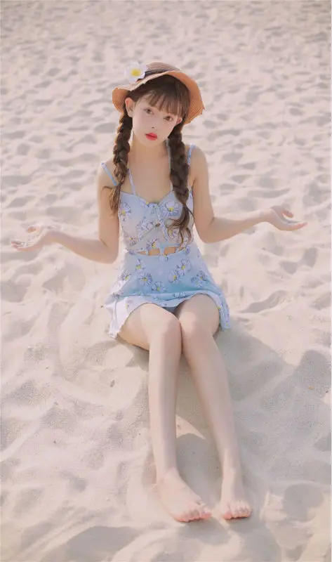 The Latest Fashion Style Kawaii Girl One Piece Swimsuit Hollow Out Flowers Printed Sexy Beach Wear Bodycon Slim Women Swimwear5