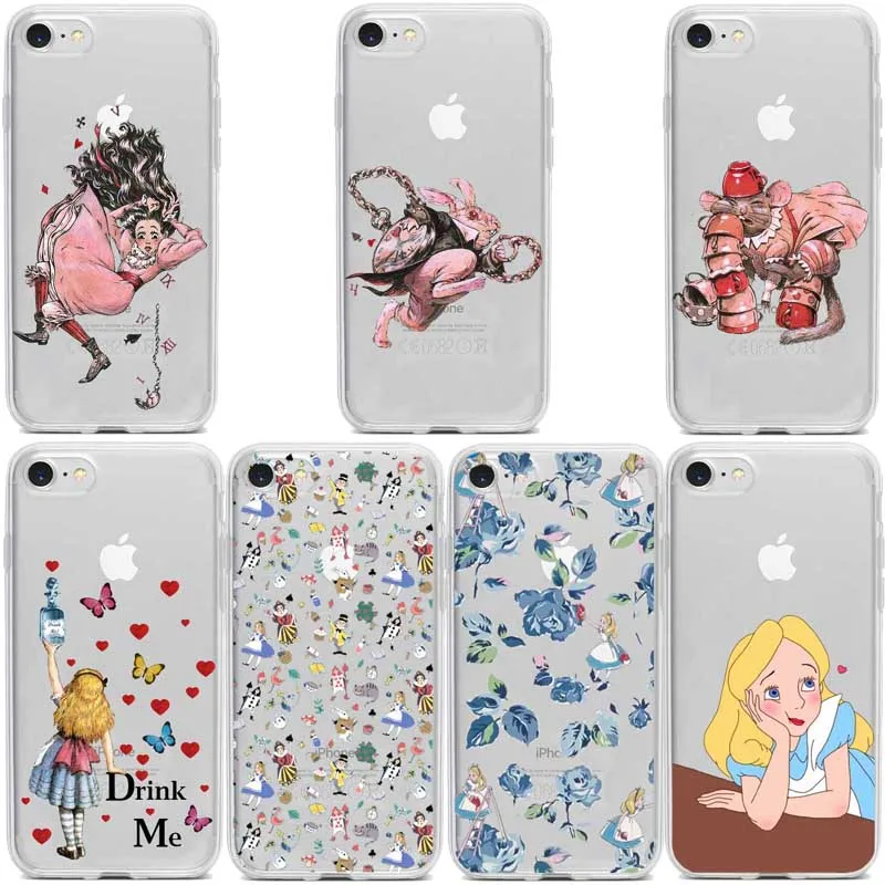 Alice no Pais Das Maravilhas caso de telefone celular capa para o iphone 5 6 7 8 Plus Mais X XR XS Xmax Suave силиконовый чехол |