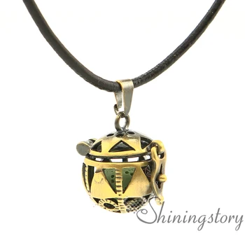 

metal volcanic stone openwork essential oil diffuser necklace diffuser necklace wholesale essential oil necklace diffuser