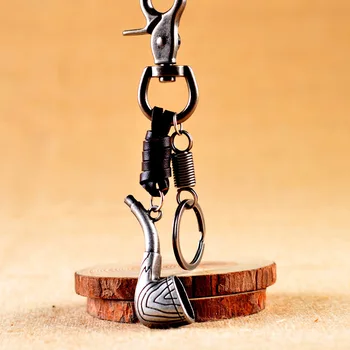 

tobacco pipe model keychain key ring for men genuine leather retro key chain key holder chaveiro llaveros hombre