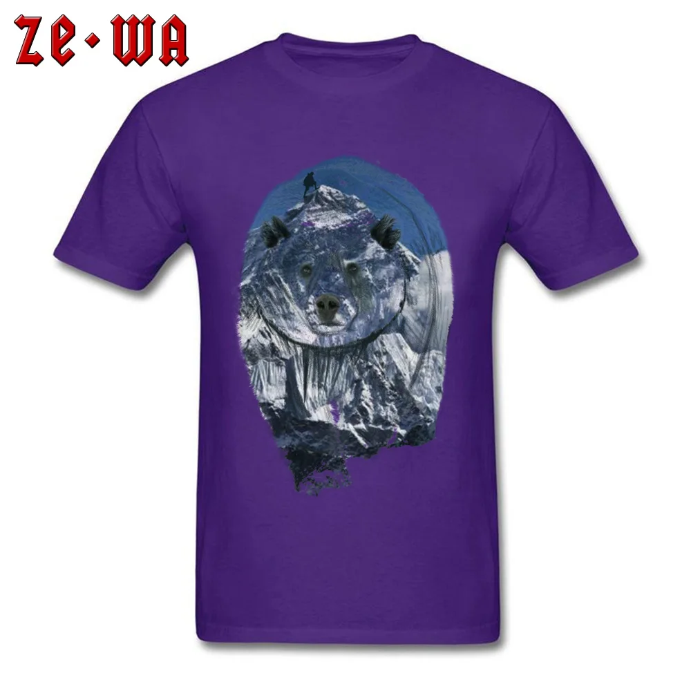 polar bears Men 2018 Hot Sale Street Tees O Neck Summer/Autumn 100% Cotton T-shirts Funny Short Sleeve Tops Tees polar bears purple