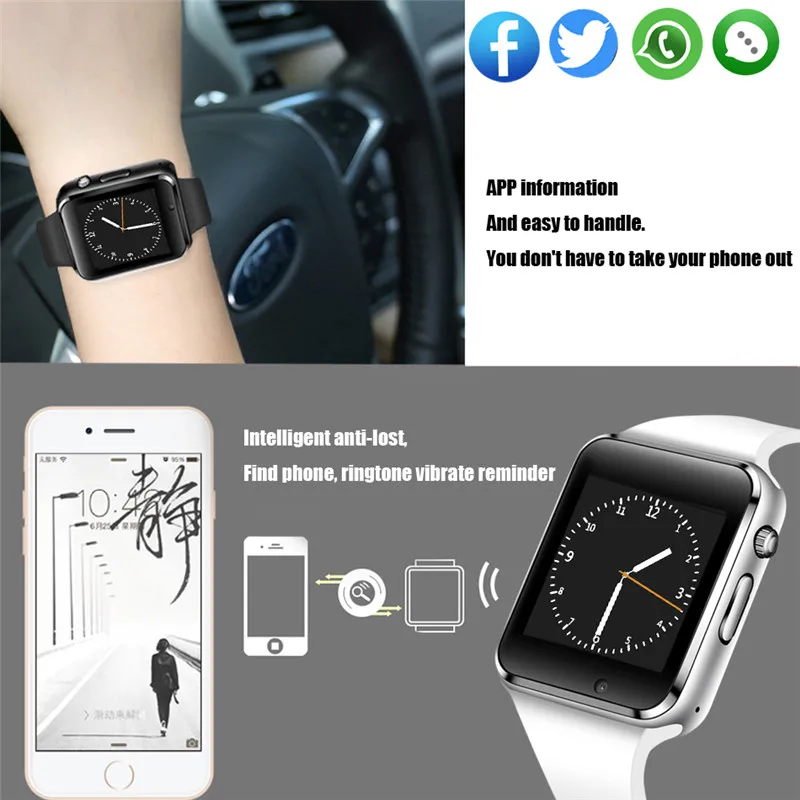 LIGE Bluetooth Смарт часы мужские SIM TF Push Message шагомер цифровые Умные женские Hombre inteligente