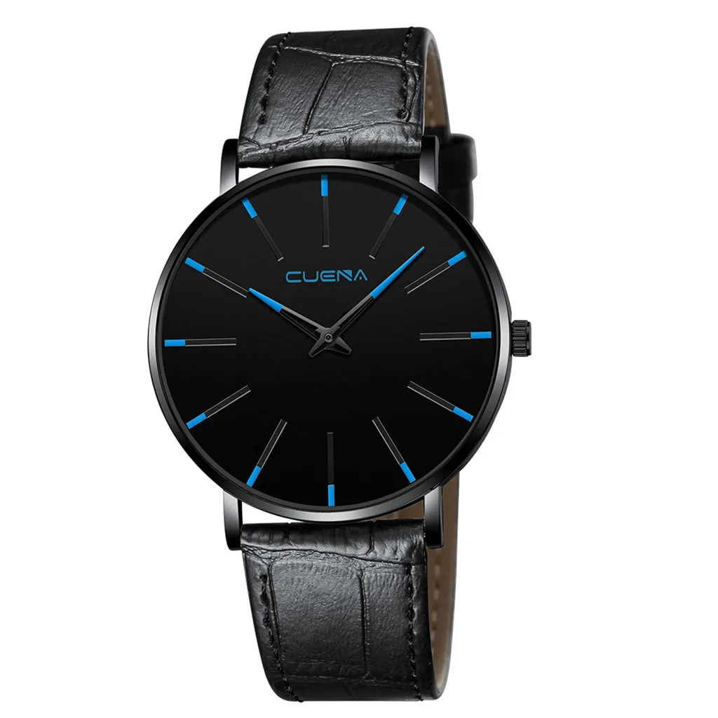 Мужские часы Relogio Masculino, Топ бренд, Роскошные ультра-тонкие наручные часы, мужские часы, erkek kol saati reloj hombre - Цвет: Blue