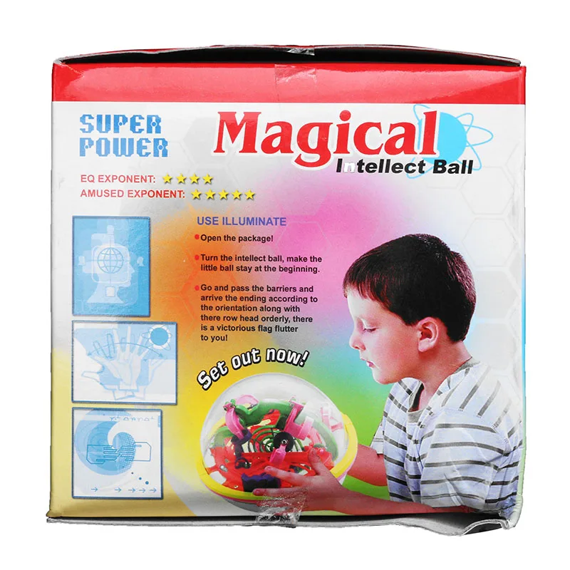 100 Steps 3D Magic Intellect Maze Ball For Children Balance Logic Ability Puzzle Game Toys Educational Training Tools For Kids