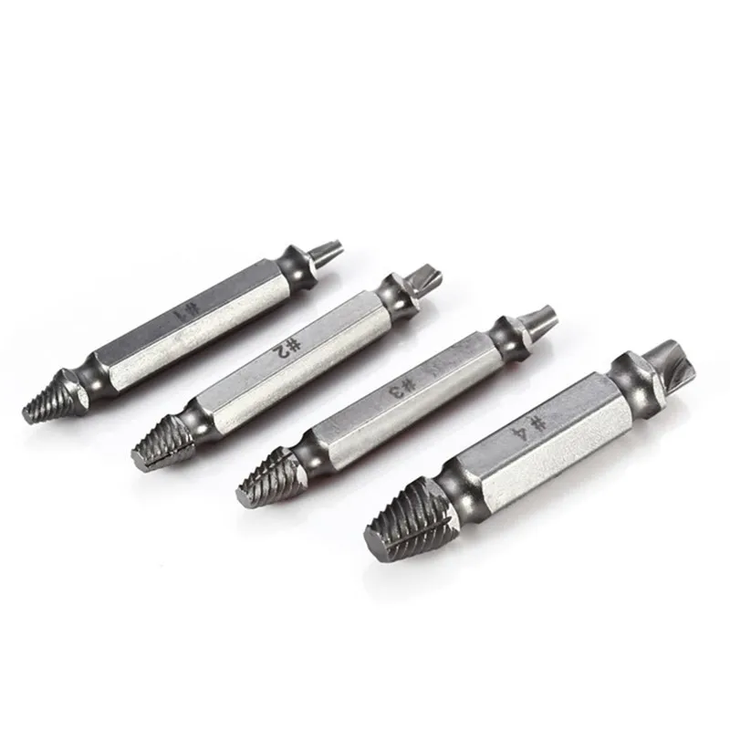 4pcsset Screw Extractor 2 Side Alloy Steel Remover Bolt Stud Drilling Bit (6)