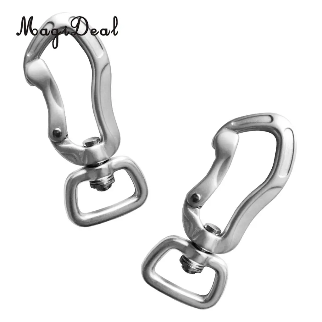 Outdoor 1 Pair Rock Tree Climbing Swivel Carabiner Hanging Connect Hook Camping 71/76mm round eye for Camping Caving Climbing