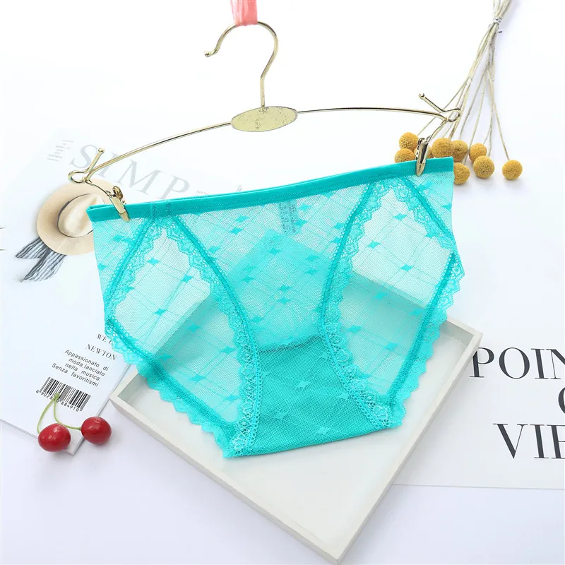 Ultra-thin Seamless Briefs Transparent Mesh Women Underwear Panties Lace Panties Women Ladies' Tempting Sexy Panty Underpants 39 (5)