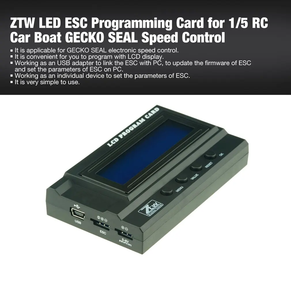 ZTW LED ESC Programming Card Program Box for 1/5 RC Car Boat Vehicle