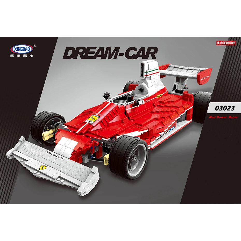 XINGBAO 03023 Genuine TECHNIC Car Series 2405PCS The Red Power Racing Car Set Building Blocks Bricks Compatible Legoing Technic