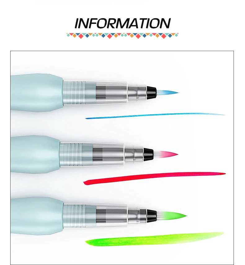 3 шт. нейлон советы круглый бочку воды кисть Набор Краски щетка для акварели Краски ing colorpencil каллиграфия чернила Книги по искусству поставка