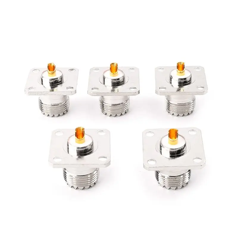 5pcs UHF SO239 Female Flange Panel Chassis Deck Mount Adapter Connector Straight | Обустройство дома