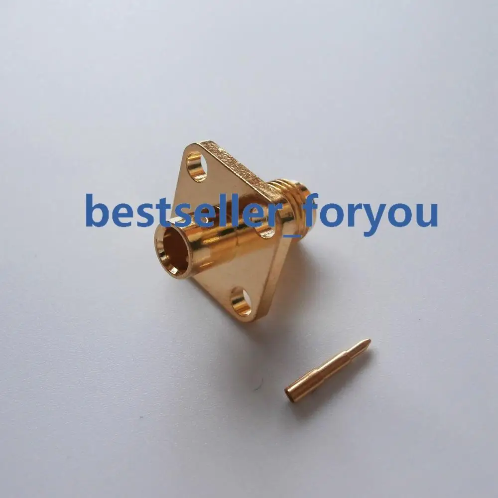 5x Connector RPSMA female plug 4-holes flange solder RG402 0.141&quot Semi-rigid | Обустройство дома