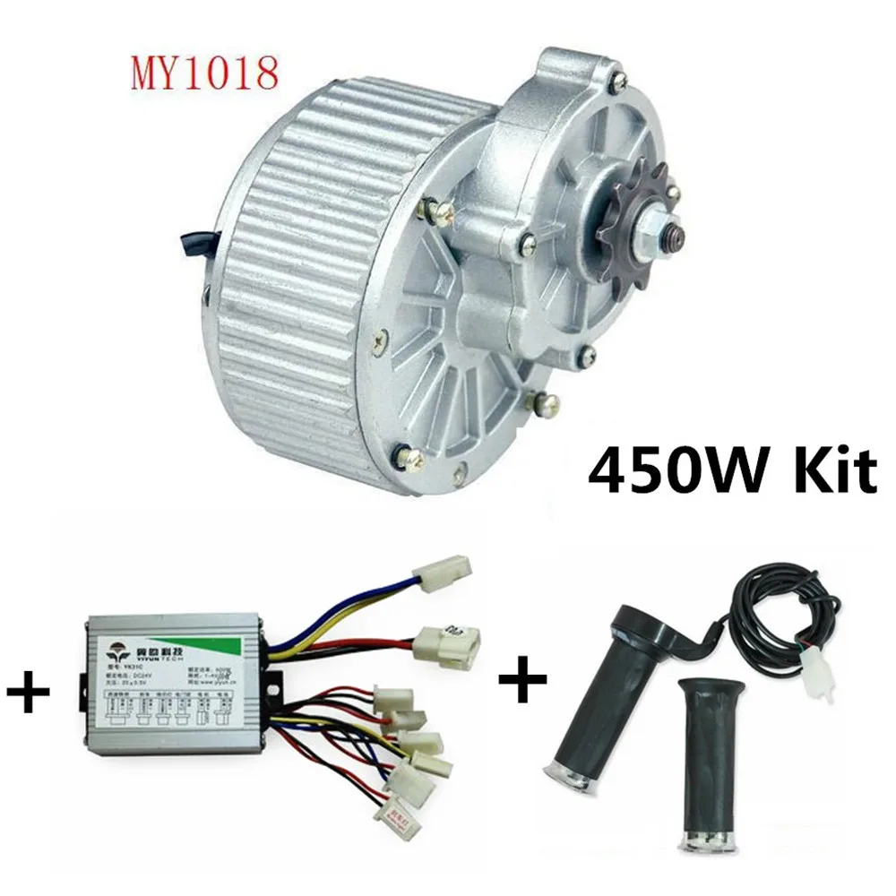 MY1018 450W 24V / 36V with Motor Controller and Twist Throttle, DIY