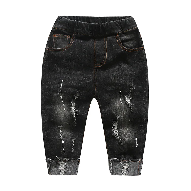 ; Новинка года; детские джинсы; джинсовые штаны с дырками для маленьких мальчиков; джинсовые брюки