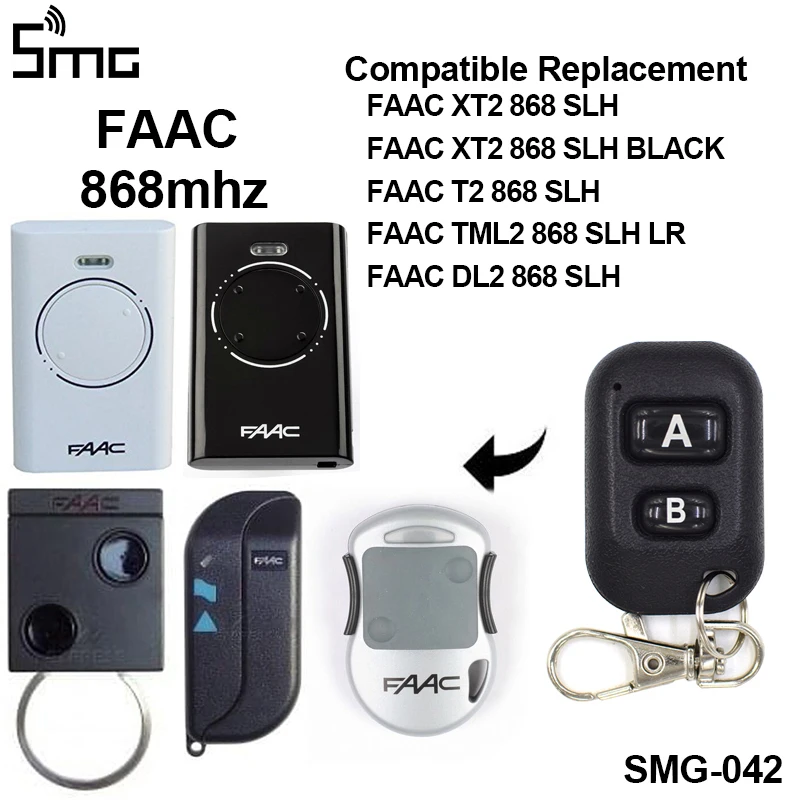 

FAAC T2 868 SLH /TML2 868 SLH LR DL2 868 SLH XT2 868 SLH gate garage door remote control replacement 868mhz Handheld Transmitter