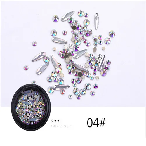 NEW 3D Nail Art Diamond Rhinestones Square Drop Heart Decals Wheel For Nail Tips Decorations DIY Nail Accessories
