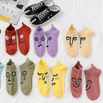 

2020 New Arrival Women Cartoon Socks Harajuku Casual Soft Cotton Low Ankle Novelty Funny Short Socks for Women WS057
