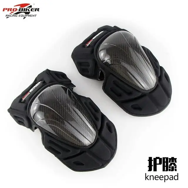 Углеродное волокно для мотоциклистов сапоги до колена защитные прокладки гоночных atv колено защита для локтей колодки щитки защитный Шестерни - Цвет: Knee pads
