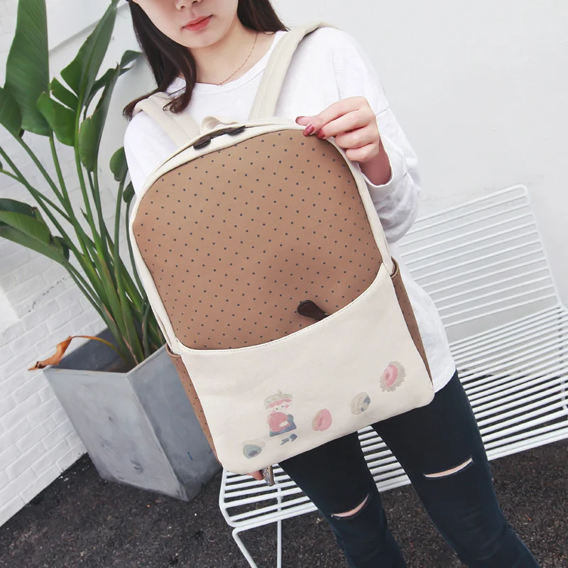 Canvas Nuts Prince Print Student Backpack Simple All Match Fashion New Collection Big Space Traveling Bag