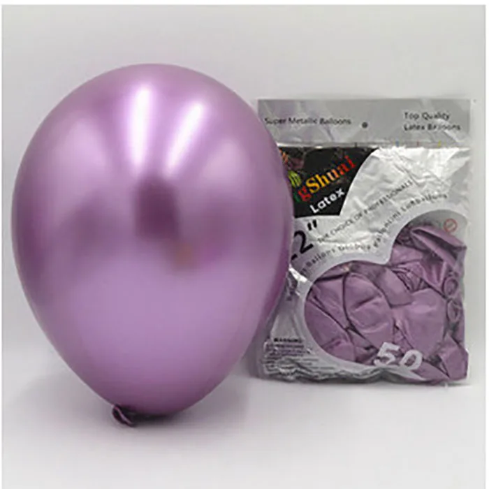 12 шт. 12 дюймов хромовые латексные воздушные шары для свадьбы вечеринки декор глобс толстые жемчужные латексные воздушные шары с металлическим отливом гелиевые шары товары для дня рождения - Цвет: purple