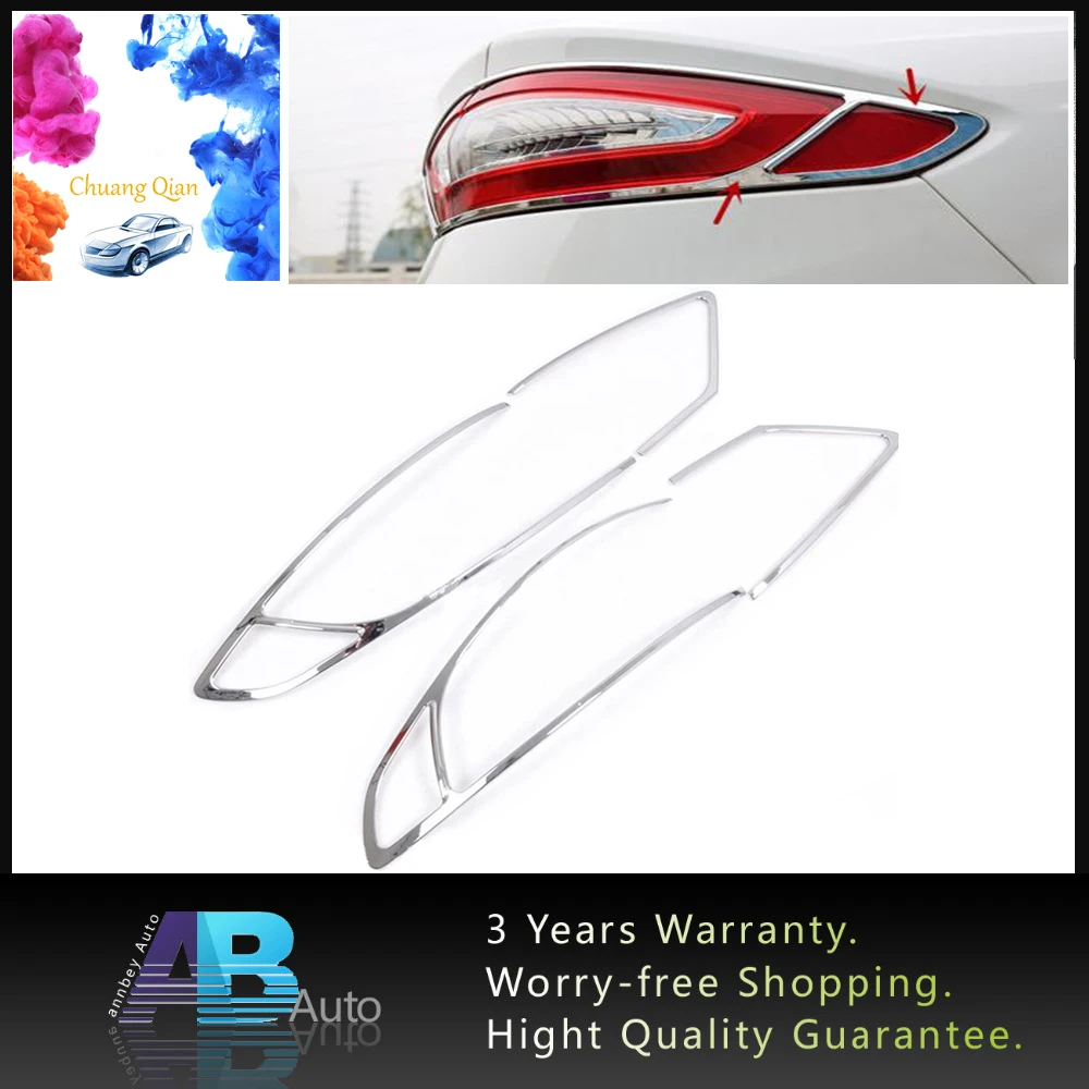 

4pcs ABS Chrome Rear Tail Light Lamp Cover Trim For Ford Mondeo Fusion 2013 2014 2015 Car Styling accessories