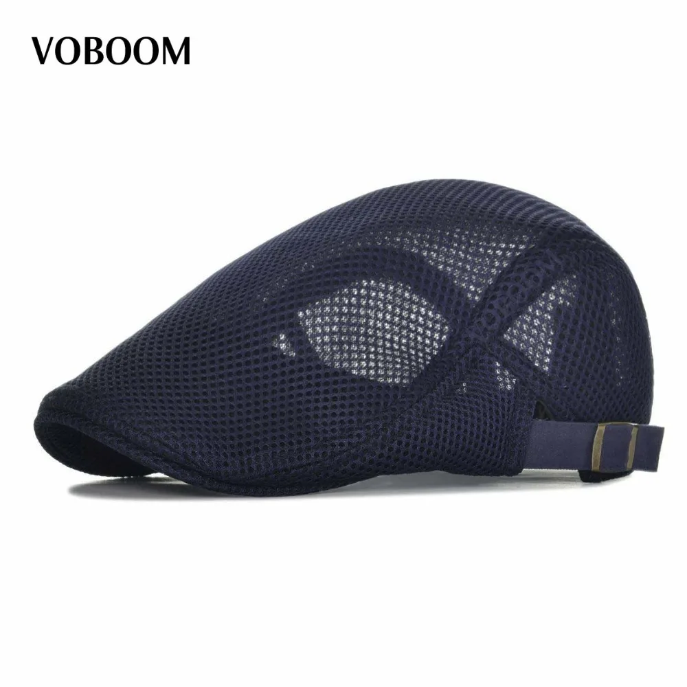 

VOBOOM Summer Mesh Flat Cap Men Women Casual Beret Light Ivy Caps Cabbie Newsboy Gatsby Hat Adjustable Breathable Boina 124