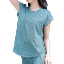 Summer Curved Hem Yoga Shirt Running Fitness Women T-shirt Tee Top Short-sleeved Gym Loose Blouse sports wear for women gym Summer Curved Hem Yoga Shirt Running Fitness Women T-shirt Tee Top Short-sleeved Gym Loose Blouse sports wear for women gym