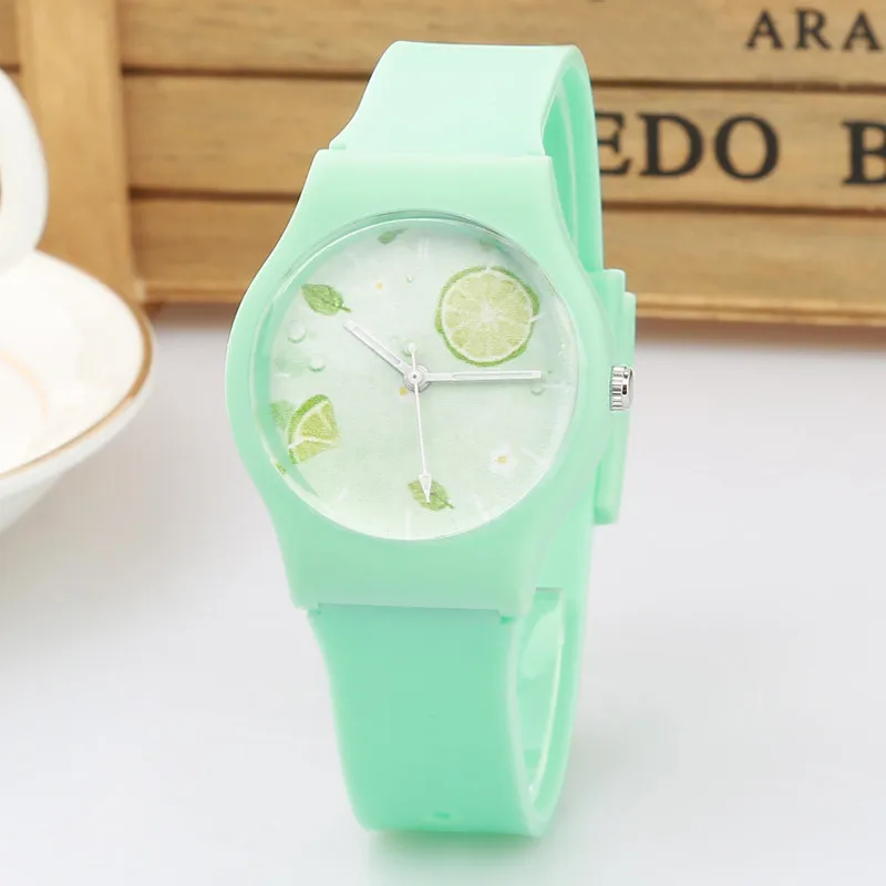 Брендовые новые модные милые детские часы Harajuku Lemon для девочек и мальчиков водонепроницаемые спортивные часы корейские женские горячие наручные часы - Цвет: Green