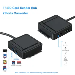 3 в 1 USB3.0 SATA III адаптер TF/SD Card Reader USB Hub 2 Порты конвертер для 2,5 /3,5 HDD жесткий диск для портативных ПК компьютер
