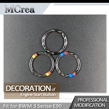 MCrea для BMW 3 серии E90 E92 E93 Z4 E89 стайлинга автомобилей наклейки углеродного волокна центральной консоли пуска остановки двигателя ключ зажигания кольца
