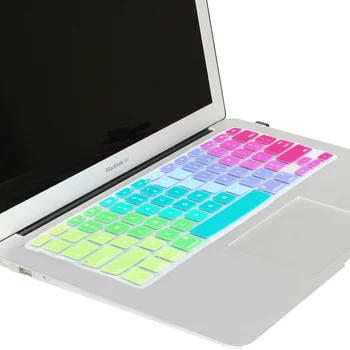 

US Euro Layout Russian Spanish Silicone Colourful Keyboard Cover Skin for Macbook Air 13 Pro 13 15 17 Retina Rainbow Protector