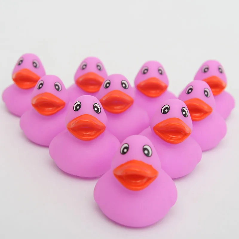 

NoEnName_Null 10pcs plastic congnitive floating toy mini Mauve rubber duck durable safe and non-toxic materials creaking