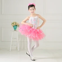 Девушки Детские розовый бантом принцесса балетное трико платье принцессы с юбкой-пачкой сказка Танцы платье Платья для младенцев